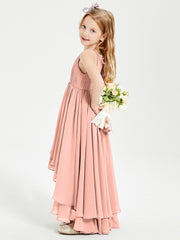 Robes de Demoiselle d'Honneur Junior en Mousseline Corail