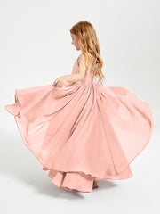 Robes de Demoiselle d'Honneur Junior en Mousseline Corail