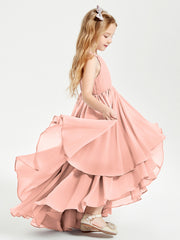 Robes de Demoiselle d'Honneur Junior en Mousseline Corail