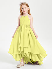 Robes de Demoiselle d'Honneur Junior en Mousseline Jonquille