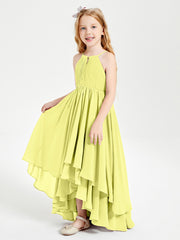Robes de Demoiselle d'Honneur Junior en Mousseline Jonquille