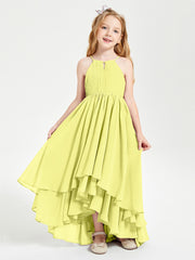 Robes de Demoiselle d'Honneur Junior en Mousseline Jonquille