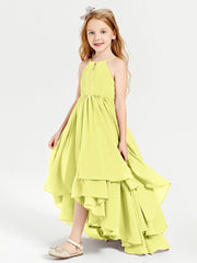 Robes de Demoiselle d'Honneur Junior en Mousseline Jonquille