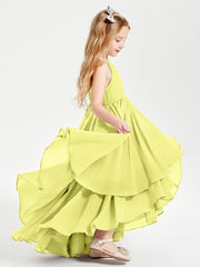 Robes de Demoiselle d'Honneur Junior en Mousseline Jonquille