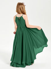 Robes de Demoiselle d'Honneur Junior en Mousseline Vert Foncé