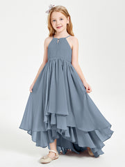 Robes de Demoiselle d'Honneur Junior en Mousseline Bleu Poudré