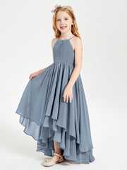 Robes de Demoiselle d'Honneur Junior en Mousseline Bleu Poudré