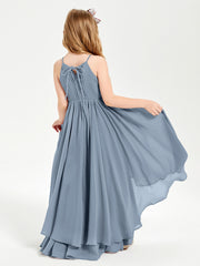 Robes de Demoiselle d'Honneur Junior en Mousseline Bleu Poudré