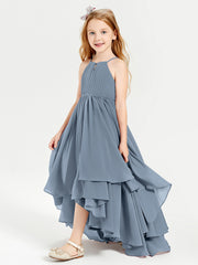Robes de Demoiselle d'Honneur Junior en Mousseline Bleu Poudré