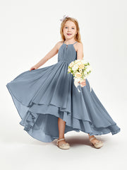 Robes de Demoiselle d'Honneur Junior en Mousseline Bleu Poudré