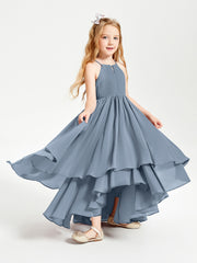Robes de Demoiselle d'Honneur Junior en Mousseline Bleu Poudré