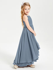 Robes de Demoiselle d'Honneur Junior en Mousseline Bleu Poudré
