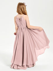 Robes de Demoiselle d'Honneur Junior en Mousseline Rose Poudré