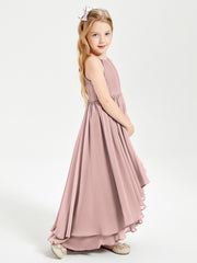 Robes de Demoiselle d'Honneur Junior en Mousseline Rose Poudré