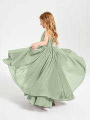 Robes de Demoiselle d'Honneur Junior en Mousseline Sauge Poudrée