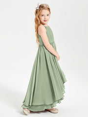Robes de Demoiselle d'Honneur Junior en Mousseline Sauge Poudrée