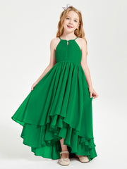 Robes de Demoiselle d'Honneur Junior en Mousseline Emeraude