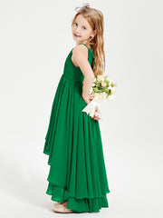 Robes de Demoiselle d'Honneur Junior en Mousseline Emeraude