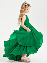 Robes de Demoiselle d'Honneur Junior en Mousseline Emeraude