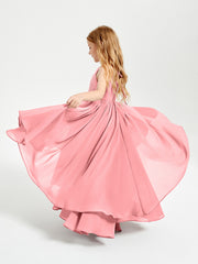 Robes de Demoiselle d'Honneur Junior en Mousseline Flamant