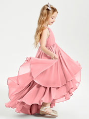 Robes de Demoiselle d'Honneur Junior en Mousseline Flamant