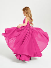 Robes de Demoiselle d'Honneur Junior en Mousseline Fuchsia