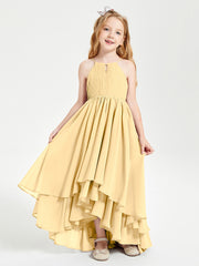 Robes de Demoiselle d'Honneur Junior en Mousseline Or