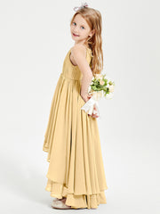 Robes de Demoiselle d'Honneur Junior en Mousseline Or