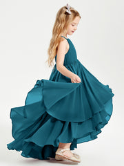 Robes de Demoiselle d'Honneur Junior en Mousseline Bleu Encre