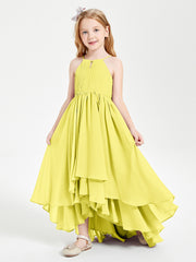 Robes de Demoiselle d'Honneur Junior en Mousseline Citron