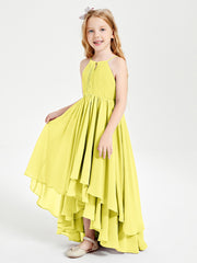 Robes de Demoiselle d'Honneur Junior en Mousseline Citron