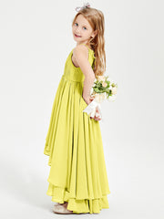 Robes de Demoiselle d'Honneur Junior en Mousseline Citron
