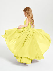 Robes de Demoiselle d'Honneur Junior en Mousseline Citron