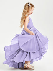Robes de Demoiselle d'Honneur Junior en Mousseline Lilas