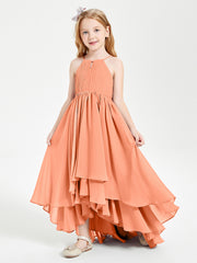 Robes de Demoiselle d'Honneur Junior en Mousseline Papaye