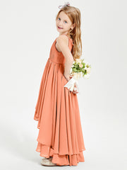 Robes de Demoiselle d'Honneur Junior en Mousseline Papaye