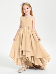 Robes de Demoiselle d'Honneur Junior en Mousseline Pêche