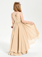 Robes de Demoiselle d'Honneur Junior en Mousseline Pêche