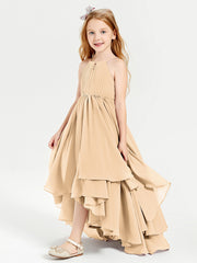 Robes de Demoiselle d'Honneur Junior en Mousseline Pêche