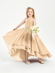 Robes de Demoiselle d'Honneur Junior en Mousseline Pêche