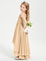 Robes de Demoiselle d'Honneur Junior en Mousseline Pêche