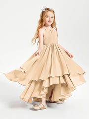 Robes de Demoiselle d'Honneur Junior en Mousseline Pêche