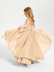 Robes de Demoiselle d'Honneur Junior en Mousseline Pêche