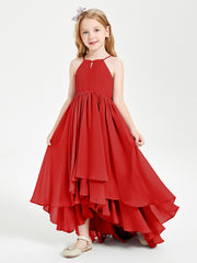 Robes de Demoiselle d'Honneur Junior en Mousseline Rouge