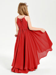 Robes de Demoiselle d'Honneur Junior en Mousseline Rouge