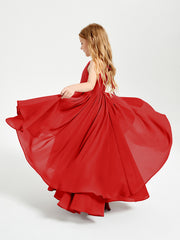 Robes de Demoiselle d'Honneur Junior en Mousseline Rouge