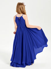 Robes de Demoiselle d'Honneur Junior en Mousseline Bleu Royale