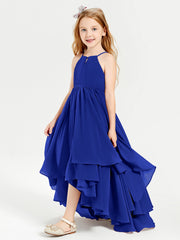 Robes de Demoiselle d'Honneur Junior en Mousseline Bleu Royale