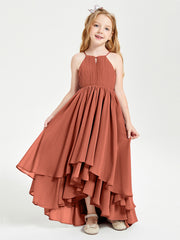 Robes de Demoiselle d'Honneur Junior en Mousseline Rouille