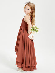 Robes de Demoiselle d'Honneur Junior en Mousseline Rouille